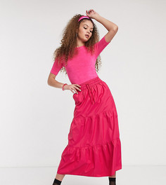 Нейлоновая юбка макси COLLUSION-Розовый