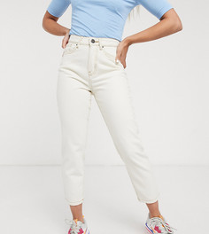 Светло-бежевые джинсы в винтажном стиле с завышенной талией Noisy May Petite-Белый