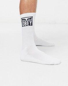 Белые носки с логотипом и рисунком глаз Obey-Белый