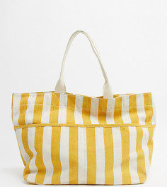 Желто-бежевая пляжная сумка-тоут в полоску Accessorize-Желтый