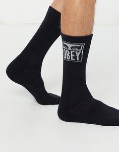Черные носки с логотипом и рисунком глаз Obey-Черный