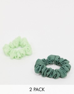 Две резинки для волос (цвета хаки/мятная) Weekday-Зеленый