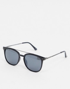 Солнцезащитные очки с планкой в стиле ретро Selected Homme-Черный