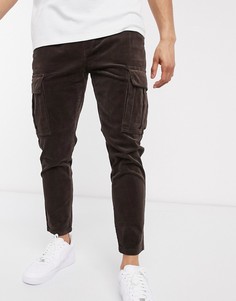 Узкие коричневые брюки карго Solid-Темно-синий !Solid
