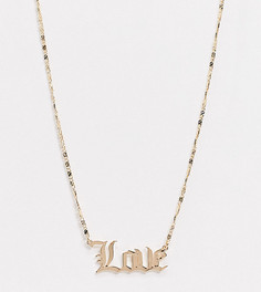 Золотистое ожерелье с подвеской "Love" ASOS DESIGN Curve-Золотой