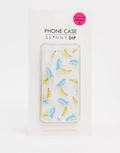 Чехол для iPhone X/XS с дельфинами Skinnydip-Синий