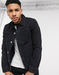 Черная джинсовая куртка Weekday-Черный цвет