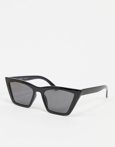 Черные угловатые солнцезащитные очки "кошачий глаз" Monki Stine-Черный