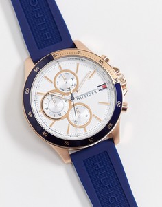 Темно-синие часы с силиконовым ремешком Tommy Hilfiger 1791778-Темно-синий