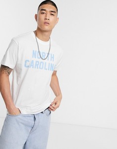 Белая футболка с принтом "North Carolina College Wordmark" Mitchell & Ness NCAA-Белый