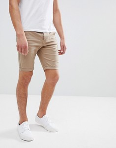 Светло-бежевые зауженные шорты чиносы ASOS DESIGN-Светло-бежевый