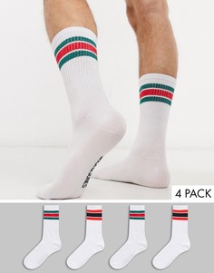 Набор из 4 пар белых носков Jack & Jones-Белый