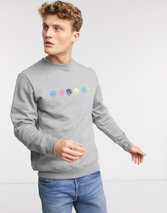 Серый свитшот с вышивкой PS Paul Smith