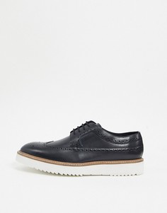 Черные броги из нубука Clarks-Черный