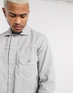 Серая джинсовая куртка с карманом Mennace-Серый