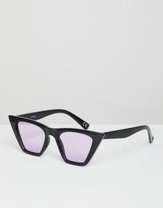 Черные солнцезащитные очки "кошачий глаз" с сиреневыми стеклами ASOS DESIGN-Фиолетовый