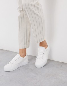 Белые кроссовки на плоской подошве со шнуровкой London Rebel-Белый