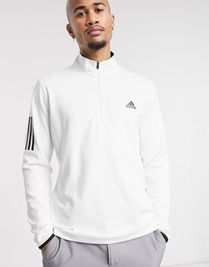 Белый топ на молнии Adidas Golf