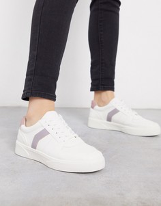 Белые кроссовки с лавандовыми вставками Topshop-Фиолетовый