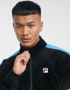 Черная велюровая олимпийка Fila-Черный