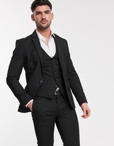 Черный пиджак скинни New Look-Черный цвет