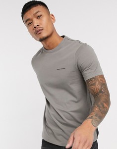Серая футболка из плотного трикотажа Armani Exchange-Серый