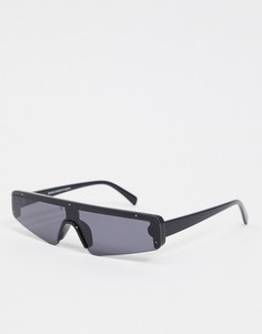 Черные узкие солнцезащитные очки-маска New Look-Черный