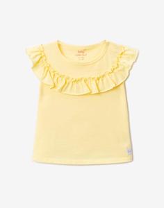 Жёлтая футболка с оборкой для малышки Gloria Jeans