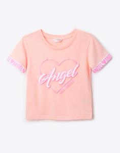 Розовая футболка с принтом для девочки Gloria Jeans