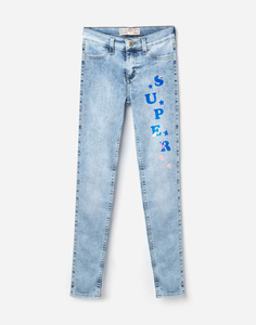 Облегающие джинсы с принтом для девочки Gloria Jeans