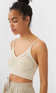 Бюстгальтер бралетт с кружевом кроше Stradivarius