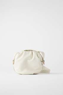 Круглая сумка из мягкой кожи с плечевым ремнем Zara