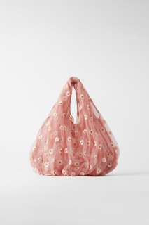 Сумка-мешок из прозрачной ткани с вышивкой Zara