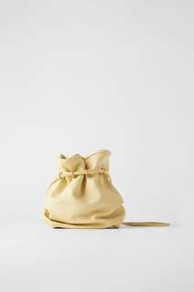 Сумка-мешок из кожи с двойной ручкой Zara