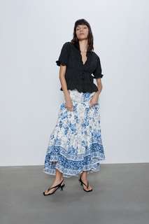 Объемная юбка миди Zara