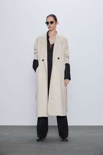 Тренч из искусственной замши Zara