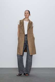 Жилет из искусственной замши Zara