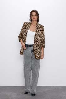 Пиджак с леопардовым принтом Zara