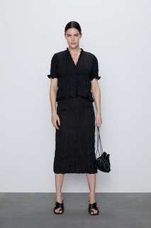 Юбка из жатой ткани Zara