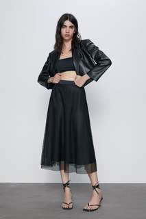 Юбка миди из сетчатой ткани Zara