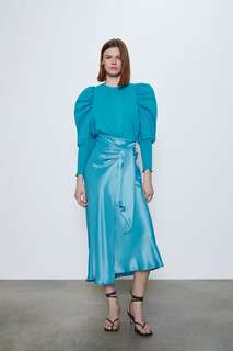 Атласная юбка с узлом Zara