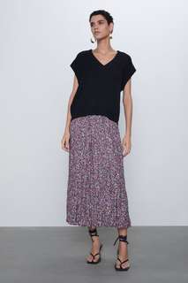 Юбка миди с принтом Zara