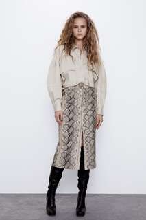 Юбка со змеиным принтом Zara