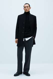 Пальто с лацканами без отворотов Zara