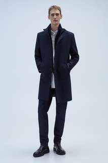 Пальто из рельефной ткани с отстегивающейся деталью в тон Zara