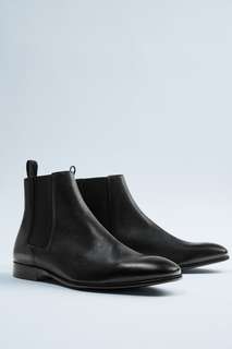 Черные мягкие кожаные ботинки Zara