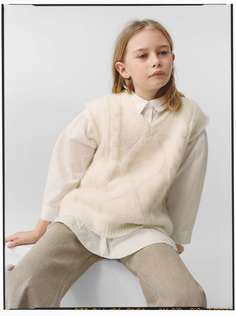 Трикотажный жилет с узором «косы» Zara