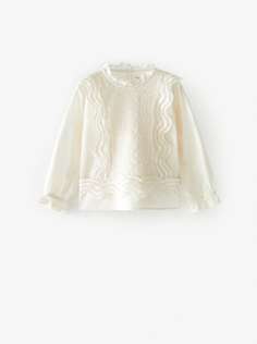 Комбинированная блуза из гипюра Zara