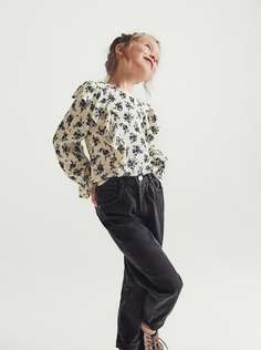 Топ с воланами и цветочным принтом Zara