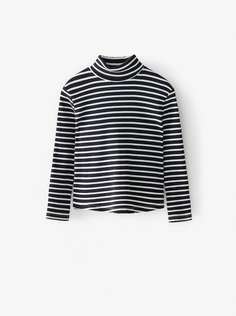 Лонгслив в полоску из трикотажа в рубчик Zara